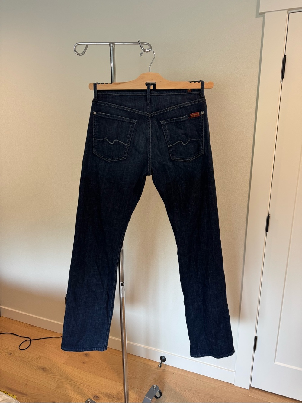 7 For All Mankind Men's Dark Blue Straight Jeans